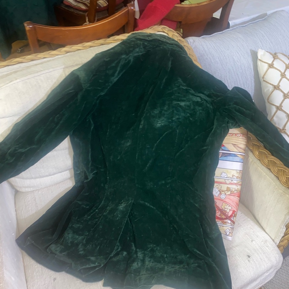 *Vintage Lane Bryant - 60’s:70’s Dark Green Velvet Blazer- plus size - Picture 4 of 11